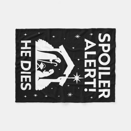 Siler Alert He Dies, Funny Christmas, Nativity Sce Fleece Deken (Voorkant (Horizontaal))