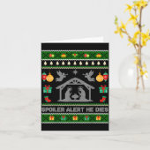 Siler Alert He Dies Jesus Nativity Scene Ugly Chri Kaart (Gele Bloem)