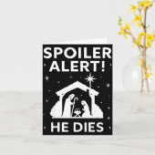 Siler Christmas Nativity Scene Funny Christian Slo Kaart (Gele Bloem)