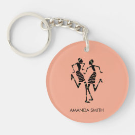 Silhouet Afrikaanse kunst, Geweldige carnavalsdans Sleutelhanger