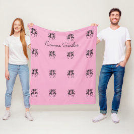 Silhouet Afrikaanse kunst Viering Dance Pink Fleece Deken