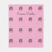 Silhouet Afrikaanse kunst Viering Dance Pink Fleece Deken (Voorkant)