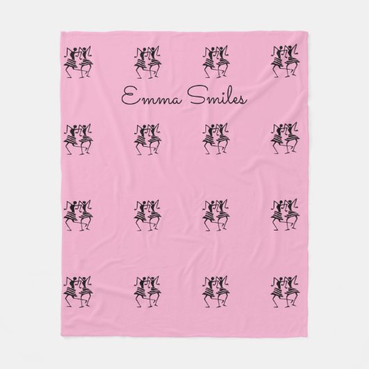 Silhouet Afrikaanse kunst Viering Dance Pink Fleece Deken (Voorkant)