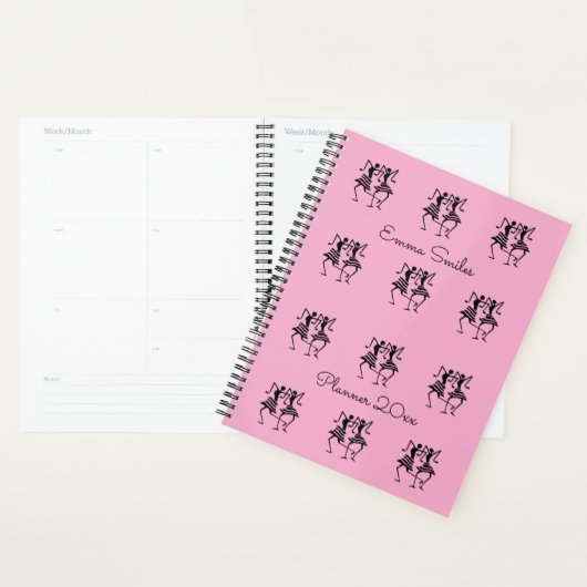 Silhouet Afrikaanse kunst Viering Dance Pink Planner (Display)