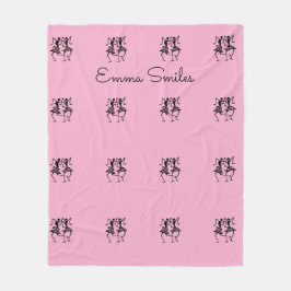 Silhouet Afrikaanse kunst, Viering Dans Roze Fleece Deken