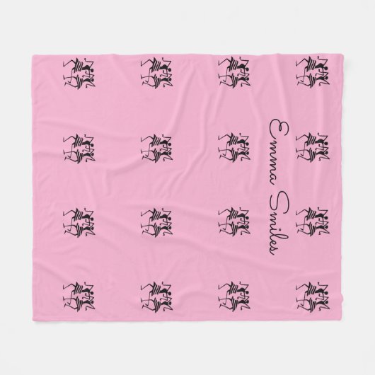Silhouet Afrikaanse kunst, Viering Dans Roze Fleece Deken (Voorkant (Horizontaal))
