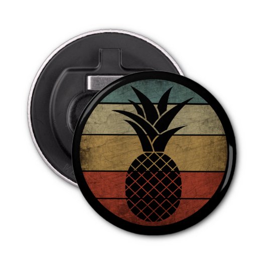  silhouet ananas button flesopener (Voorkant)