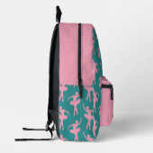 Silhouet Ballerina in Roze en Blauwgroen Bedrukte Rugzak (Links)