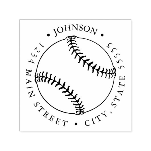 Silhouet Baseball Retourlabel Zelfinktende Stempel (Design)