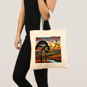 Silhouet bij zonsondergang 4 tote bag (Voorkant (product))