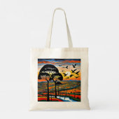 Silhouet bij zonsondergang 4 tote bag (Achterkant)