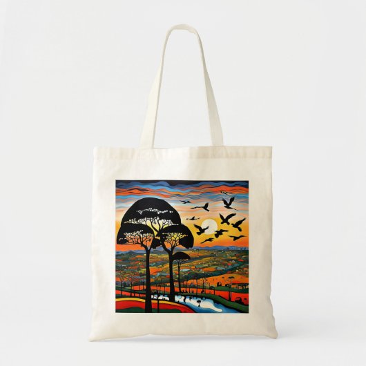 Silhouet bij zonsondergang 4 tote bag (Voorkant)