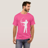 Silhouet Boogschutter Speler Boog En Pijl Schiet T-shirt (Voorkant volledig)