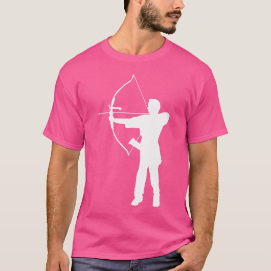 Silhouet Boogschutter Speler Boog En Pijl Schiet T-shirt (Voorkant)
