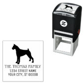 Silhouet Boxerhond Naam Adres Monogram Zelfinktende Stempel (In situ)