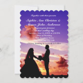 Silhouet bruid & bruidegom Zonsondergang bruiloft  Kaart (Voorkant)