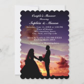 Silhouet bruid & bruidegom zonsondergang paren dou kaart (Voorkant)