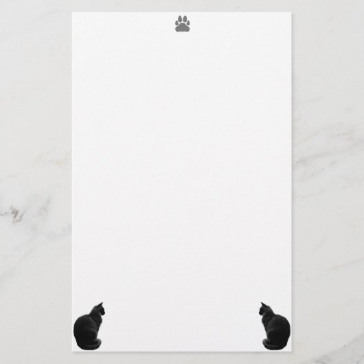 Silhouet Cat Schrijfpapier Briefpapier (Voorkant)
