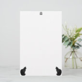 Silhouet Cat Schrijfpapier Briefpapier (Staand voorkant)