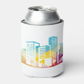 silhouet cityscape-bouwpictogram kleurplaats blikjeskoeler (Blikje Voorkant)