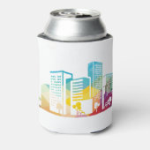 silhouet cityscape-bouwpictogram kleurplaats blikjeskoeler (Blikje Achterkant)