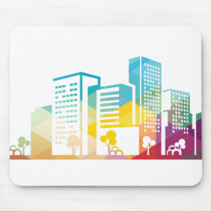 silhouet cityscape-bouwpictogram kleurplaats muismat