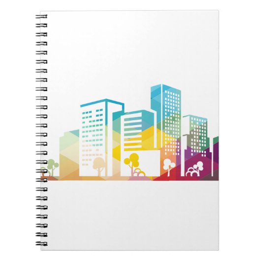 silhouet cityscape-bouwpictogram kleurplaats notitieboek (Voorkant)