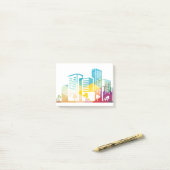 silhouet cityscape-bouwpictogram kleurplaats post-it® notes (Op bureau)