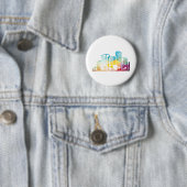 silhouet cityscape-bouwpictogram kleurplaats ronde button 5,7 cm (In situ)