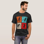 Silhouet Cricketspelers T Wicketstokken Ils Tti T-shirt (Voorkant volledig)