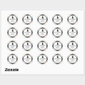 Silhouet Cupcake Lady Bakkerij Verpakking Ronde Sticker (Vel)