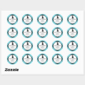 Silhouet Cupcake Lady Bakkerij Verpakking Ronde Sticker (Vel)