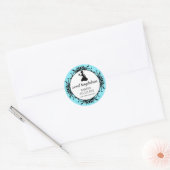 Silhouet Cupcake Lady Bakkerij Verpakking Ronde Sticker (Envelop)