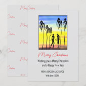 Silhouet en Palmbomen Kerstvakantie Kaart (Voorkant / Achterkant)