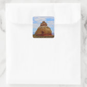 Silhouet en Steen Vierkante Sticker (Tas)