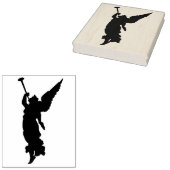 Silhouet Engel met trompet art stempel (Gestempeld)