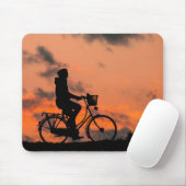 Silhouet, fiets, gezondheid muismat (Met muis)