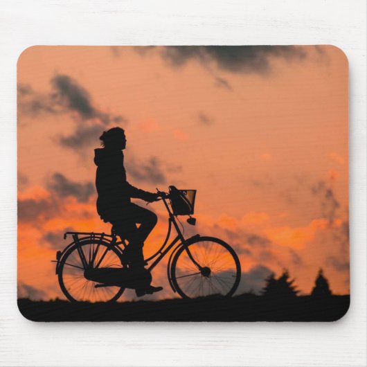 Silhouet, fiets, gezondheid muismat (Voorkant)