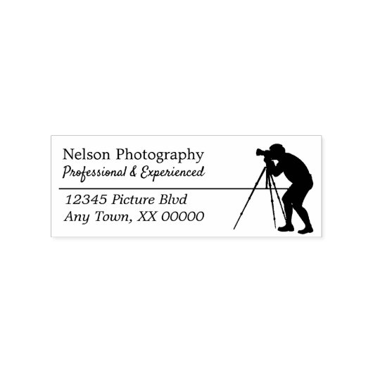 Silhouet Fotograaf Retouradres Rubberstempel (Afrduk)