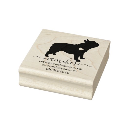 Silhouet Franse Bulldog Puppy Rubberstempel (Stempel)