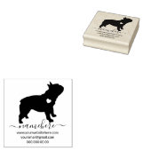 Silhouet Franse Bulldog Puppy Rubberstempel (Gestempeld)