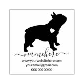 Silhouet Franse Bulldog Puppy Rubberstempel (Afrduk)