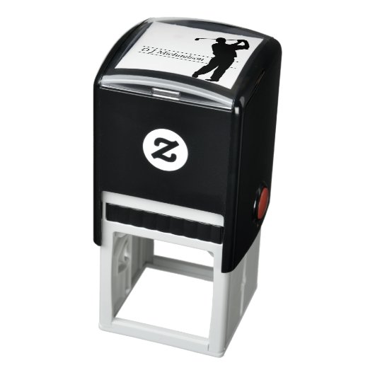 Silhouet Full Swing Golfer met Naam Zelfinktende Stempel (Product)