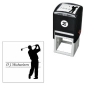 Silhouet Full Swing Golfer met Naam Zelfinktende Stempel (In situ)