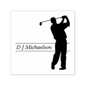 Silhouet Full Swing Golfer met Naam Zelfinktende Stempel (Design)