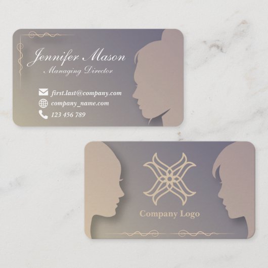 Silhouet Gestylde visitekaartje 1 (Voorkant / Achterkant)