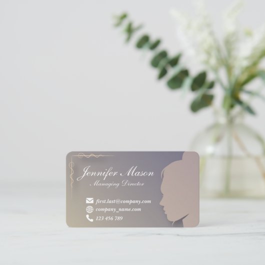 Silhouet Gestylde visitekaartje 1 (Staand voorkant)