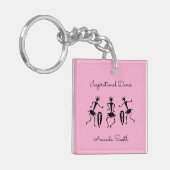 Silhouet, Geweldige Inspirerend dans Sleutelhanger (Voorkant Links)