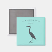 silhouet Great Blue Heron staande gepersonaliseerd Magneet (Voorkant / Achterkant)