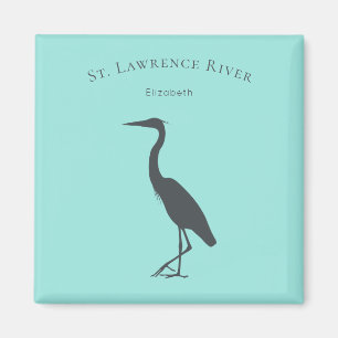 silhouet Great Blue Heron staande gepersonaliseerd Magneet